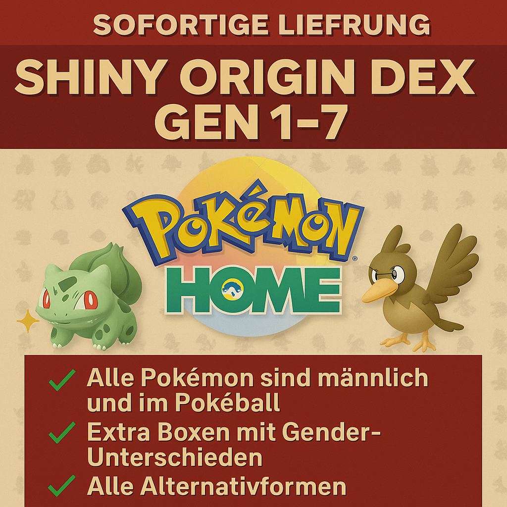 Shiny Origin Dex Gen 1-7